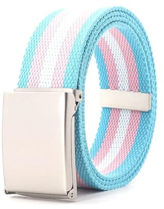 NEFLUM Bunte gewebte Gürtel für Herren und Damen, gestreift, farblich passende Gürtel, Regenbogen-Nylon-Canvas-Gürtel, 3,5cm breit