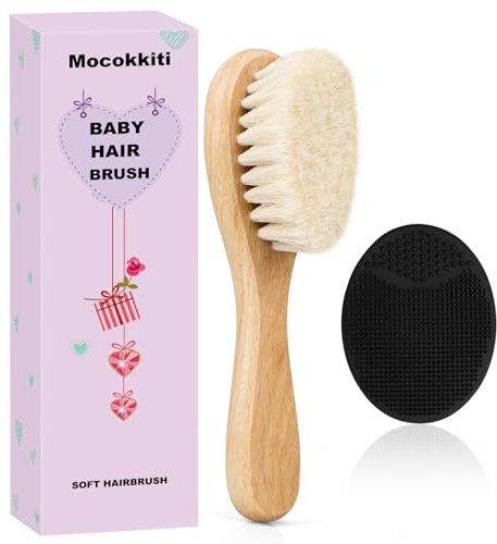 Baby hårborste, Mocokkiti getborst borste och baby vagga lock borste set för vagga lock trä borst borste för nyfödda och småbarn 2 st