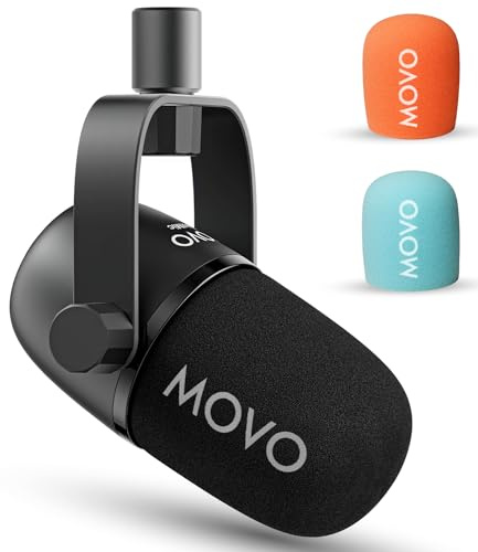 Movo CastMic Dynamisches XLR-Podcast-Mikrofon für PC, Gaming, Streaming, YouTube und Musiker, Cardioid Podcast-Mikrofon für Content-Ersteller