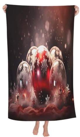 Mikrofaser Strandtuch Weihnachtsbäume Schneeflocken Strandtücher Damen Reisehandtuch Groß Duschtücher, Für Strand, Picknick, Schwimmen, 80x130cm