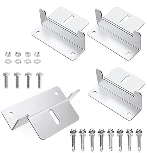 Solarmodul Z-Halter mit Muttern/Schrauben, Solarpanel Montagehalterung für Boot,Wohnmobil, Caravan, Z-halterung für Dachmontage Montage Solarpanel, 4 Stück Silber