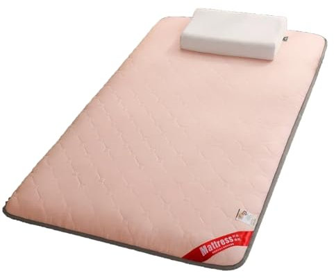Japanische Futon-Matratze, Rosa, 150 x 200 cm, weiche, tragbare Schlafmatratze für Camping, Schlafsaal, Outdoor, Innenbereich, Bodenkissen, Bett für Gäste und Auto