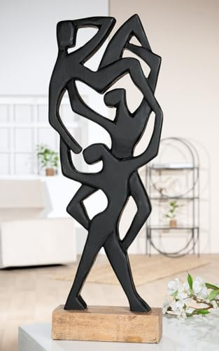 Casablanca Skulptur Acrobatics, Mangoholz, schwarz, H60cm B20cm T8cm - Deko, Kunst, Wohnaccessoire, Geschenk