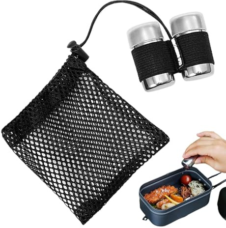 Salero pequeño para acampar, contenedores de condimentos de tamaño de viaje - 2 recipientes portátiles para sal y pimienta | Recipiente de sal de viaje inoxidable con de almacenamiento para coci