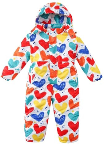 Mono de Nieve Niños Chico Chica Polar Capucha Traje de Esquí para Invierno Traje de Nieve para Niña Manga Larga Caliente Casual (1-15 años)
