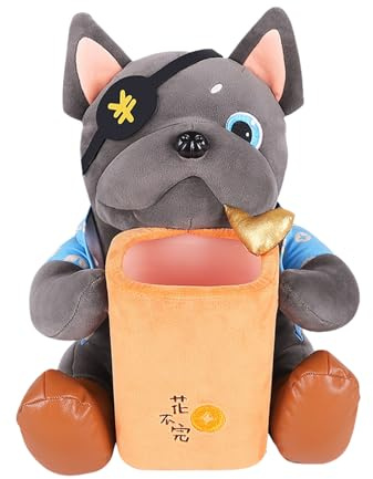Plush Dog Car Tissue Box - Two-in- -e Multi-car Armrest Box Paper Box, Cartoon Car Trash Bin Car Tissue Dispenser, Car Tissue Box Trash Can For Storage Tissues Or Trash - Yellow