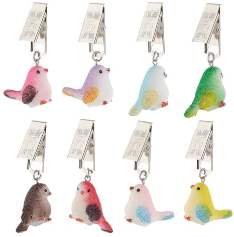 PH PandaHall 8 Stili Uccello Tovaglia Peso Clip Tavolo Da Pranzo Decorazione Clip Pendenti Tovaglia Morsetti Tovaglia Peso con Clip di Metallo per Esterno Natale Nozze