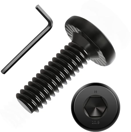 1/4-20 x 3/4(25 Pack) Flat Head Hex Socket Cap Screws Bolts, FIXLINK Allen Hex Drive, Fully Threaded, Electrophoresis, Hexagon Spanner Included