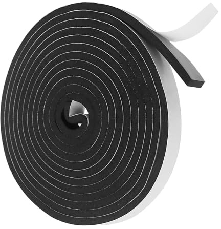 Vefhby Dichtungsband Selbstklebend, 20mm(B) x 8mm(D) Moosgummi Selbstklebend Schaumstoff für Türen Fenster Schalldämmung Anti-Kollision Staubdicht Dichtband (20mm x 8mm x 5m)