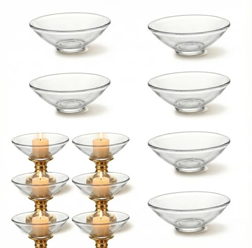 Healifty Glass Candle Drip Protectors 6Pcs Clear Candle Drip Catchers for Taper Holders Reusable Wax Catcher Rings for Wedding Holiday Party Church and Home Decor