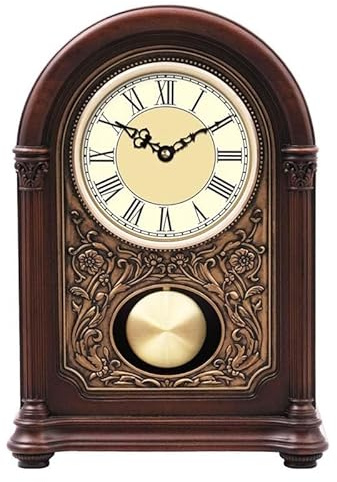 ZYGPH Pendule de cheminée Traditionnelle en Bois Marron, Horloge mécanique pour décoration d'intérieur, Salon, Bureau, pour Une Pendaison de crémaillère ou Un Anniversaire.