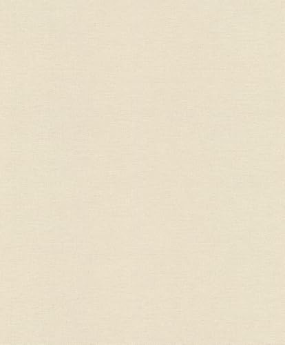 Rasch 709698 Farm Living Papier peint intissé uni crème Structure en lin