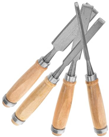 Mikikit 4pezzi Scalpello per Legno Set di Scalpelli per Intaglio del Legno Scalpello Mortasa Set di Scalpelli per Progetti di Falegnameria
