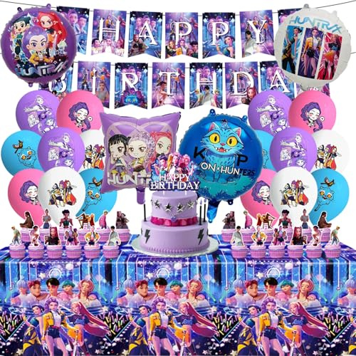 47 pcs Geburtstag Deko Set, Party Dekorationen Zubehör, Es enthält Geburtstagsbanner, Kuchentopper, Latexballons, Geburtstagsdekoration für Kinder Geeignet