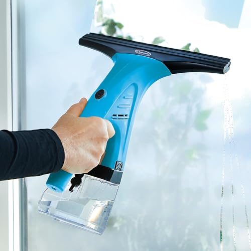 3 PAGEN® Akku-Fenstersauger – inkl. Sprühflasche mit Mikrofaserbezug – streifenfreie Reinigung – elektrischer Fensterreiniger kabellos – ideal für große Fenster, Duschwände etc.- schnell & flexibel