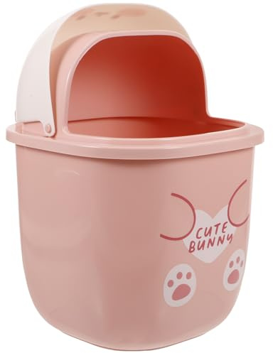BESPORTBLE Poubelle de Bureau Kawaii Léger avec Couvercle Anti-odeur Poubelle de Table Compacte Forme de Lapin pour Chambre Bureau et Dortoir Corbeille Décorative Pratique