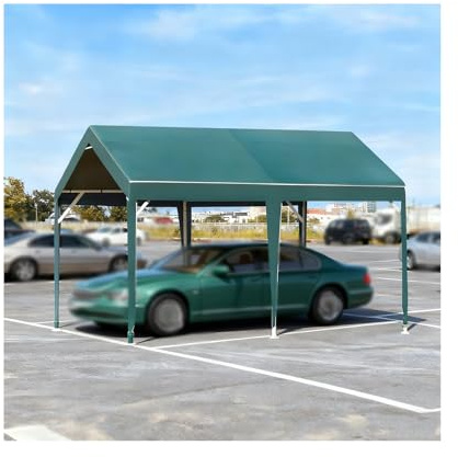 Carport Per Impieghi Gravosi Con Struttura In Metallo, Tenda Per Carport Da Esterno Resistente All'acqua Per Trattore, Camion, Camper, SUV(Green)