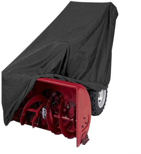 Heavy Duty Snow Blower Cover, 600D Oxford Cloth with Double Stitching, Fits Most Single and Two Stage Machines, Offers Weatherproof Protection with Draw Rope