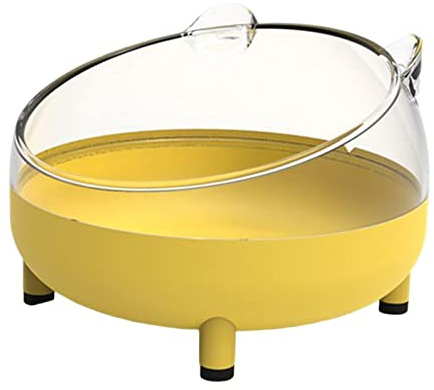 FytStycale Hamster Baño Casa Transparente para Arena Bañera Removible Recipiente para Material PP Adecuado para Higiene en Jaula, Amarillo