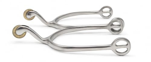 Tysons Breeches Rädchensporen Sporen Rad Edelstahl Messing 4,5 cm leicht nach Oben gebogen 1 Paar = 2 Stück