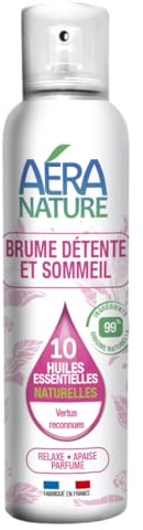 Aera Nature - Brume Détente et Sommeil - Relaxe, Apaise, Parfume - 99,9% d’Ingrédients d’Origine Naturelle, +800 Pulvérisations - Fabrication Française - 125 ml