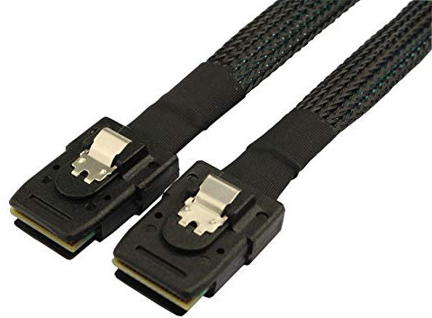 Jopto Internal Mini SAS SFF 8087 to SFF 8087 Cable 50cm Internal Mini SAS 36 Pin Straight SFF-8087 to Mini SAS 36 Pin Straight SFF-8087 Server Hard Disk Data Cable SAS High Speed Data Cable (0.5m)