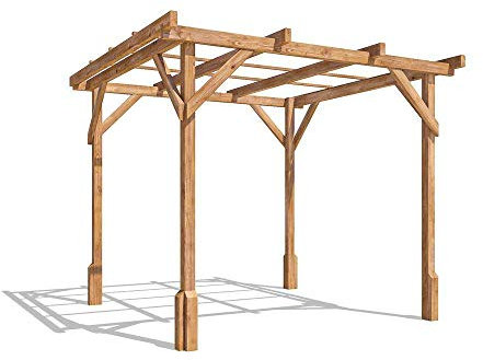 Dunster House Utopia 2 m x 2 m Wooden Garden Pergola – Pressure-Treated Spruce Plant Frame Kit with 70 mm x 70 mm Posts, Heavy Duty, DIY Build