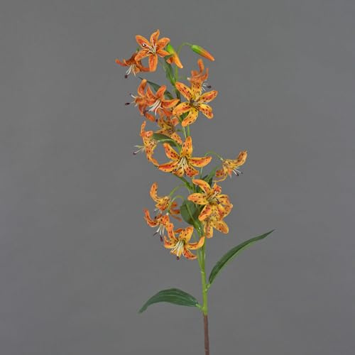 artplants.de Fiore Artificiale di Giglio tigrato ARAMAIO, Arancione, 80cm - Giglio Finto - Fiori di plastica