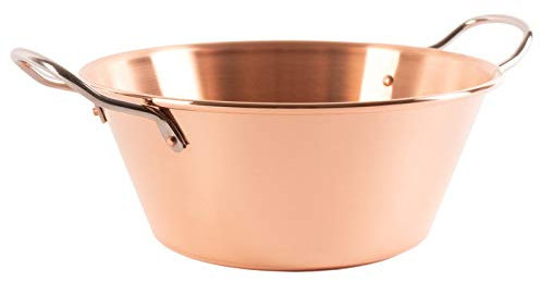 Cuisine Romefort | Vaso per marmellata in rame Ø 26,5 cm | Manici in acciaio inox | Vaso in rame liscio per la cottura di marmellata (S | 3 litri)