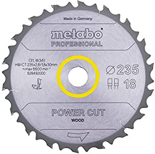 Metabo Sägeblatt power cut wood - professional, 235x2,6/1,8x30, Z18 FZ/FA 10°