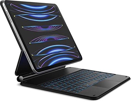 Dracool Étui Clavier pour iPad Air 11 (M2/M3), Air 5 2022/4 2020 10.9, iPad Pro 11 (1re/2e/3e/4e gén) avec Trackpad Magic Type Keyboard Rétroéclairé Bluetooth Clavier AZERTY, Noir