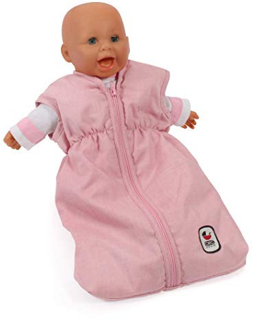 Bayer Chic 2000 - Puppenschlafsack für Baby-Puppen bis 55 cm, Puppenkleidung, Puppenzubehör, Melange rosa
