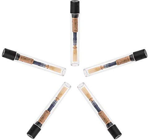 Yibuy 5 x Oboe Reed Kork mit Kunststoff-Aufbewahrungskoffer, mittelhart, Instrumentententeil