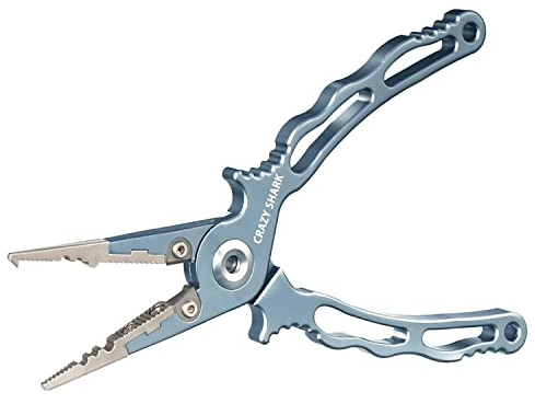CRAZY SHARK Angelzange Multifunktionale Aluminium Linie Cutter Hook Remover Tackle für Salzwasser/Süßwasser mit Scheide und Lanyard