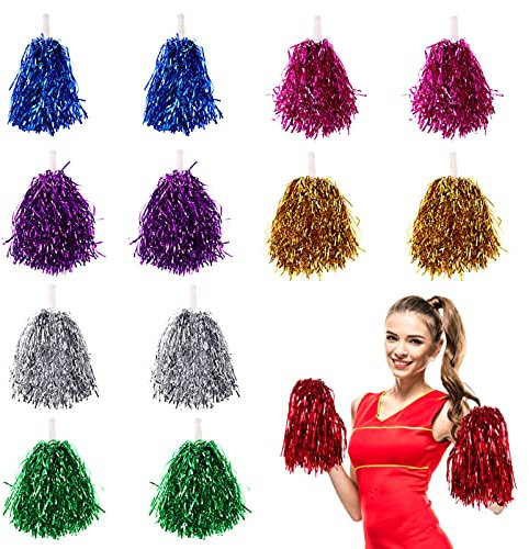 TOYANDONA 14 Stück Cheerleading-Blumenball -Ausrüstung Mädchen Weiße Pompons Cheerleading Frauen Glitzernder Geburtstags-Cheer-Pom Rote Cheering-Poms Rote