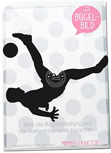 Bügelbild Fußballer Kicker 12 cm Flockfolie Aufbügler Applikationen Bügelsticker für Stoffe Textilien Kinder zum Aufbügeln Flicken, Farbe:schwarz