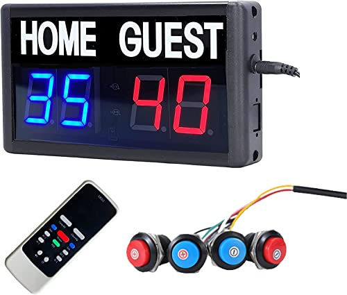 BTBSIGN Score Keeper Portable Led Digital Electronic Scoreboard with Remote for Sports Games Volleyball Table Tennis Baseball Basketball Scoreboards Home Guest (1.8inch)