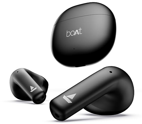 boAt Airdopes Atom 81 Truly Wireless in Ear Ear Buds w/Upto 50H Playtime, Quad Mics ENx Tech, 13MM Drivers,Super Low Latency(50ms), ASAP Charge, BT v5.3(Opal Black)