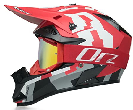 Motesen Casco Motocross Extra Grande Hombre Casco Motocross Rally Casco Off-Road Dirt Bike Moto Cascos Motocross con Gafas Deportivas Homologado ECE