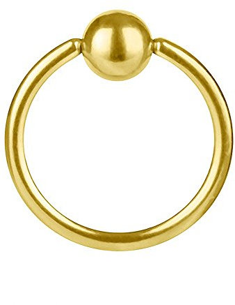 Piercingfaktor Piercing BCR Ring Septum Klemm Big Captive Bead Klemmring Klemmkugelring für Tragus Helix Ohr Nase Lippe Brust Intim Nippel Gold 2,0mm x 12mm x 5mm