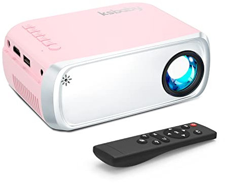 LED Aesthetic Video Mini Projector for Outdoor Portable Movies - Compatible with HDMI, USB, Laptop, TV Stick, iOS and Android Phone (Pink)