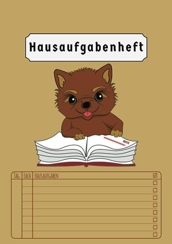Hausaufgabenheft: Grundschule Junge | Ohne Datum Aufgabenheft Für Kinder Din A4 | 50 Blatt | Version 2023/2024 Hund