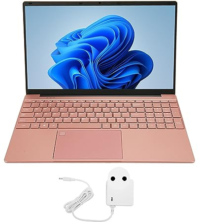 15,6-Zoll-Laptop mit 2K-IPS-Bildschirm, 16 GB RAM,11, Tastatur in Voller Größe mit Hintergrundbeleuchtung, 8 Stunden Akkulaufzeit, USB-Anschlüsse, Pink (16+1 TB EU-Stecker)