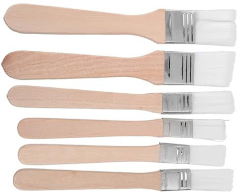 Veemoon 6 Pièces Pinceau De Retouche Nylon Épais pour Puce De Peinture Et Retouches Adhésives avec Manche en Bois Verni