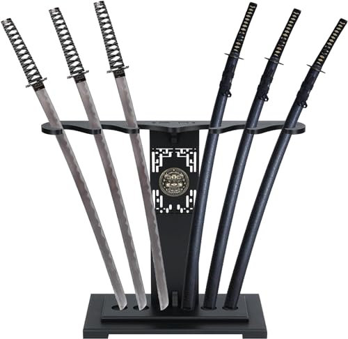 Miuxe Katana-Schwertständer Ausstellungsboden Mehrschichtiger Standschwertständer, Kylin-Samurai-Schwerthalter, Großer Vertikaler Ausstellungsständer, Schwertaufbewahrung