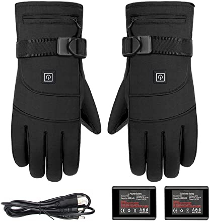 Guantes De Esquí Eléctricos Con Batería, Guantes Recargables Con Pantalla Táctil Para Ciclismo Escalada, Guantes Calientes Recargables De 3,7 V, Guantes Calefactables Con Batería De 3,7 V 4000 MAH