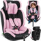 KIDIZ® Silla de Coche bebé | Asiento infantil para coche, asiento para niños, 9 kg - 36 kg, 1-12 años, grupo 1/2/3, universal, homologado según ECE R129/03, Rosa