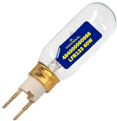 MONTERAL Ampoule pour Refrigerateur 230/240V 40W avec le Code Original 484000000986 convient pour Whirlpool