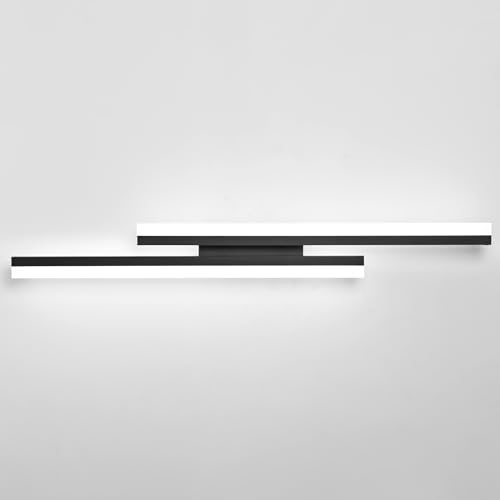 PRESDE LED Spiegelleuchte Badezimmer 100cm, 32W, 2560lm, Kaltes Weiß 6000K, moderne Spiegellampe Bad schwarz [Energieklasse F] EUR-6660-1020mm-BK-ND