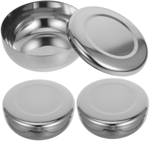 TOKIDNY Lot De 3 Bols à Riz En Acier Inoxydable Coréens Avec Couvercle Bol Polyvalent Pour Soupe Céréales Et Collations Pratique Et Transportable